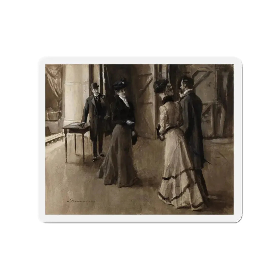 Meeting Backstage (Magazine Illustration) Refrigerator Magnet - The Sticker Space