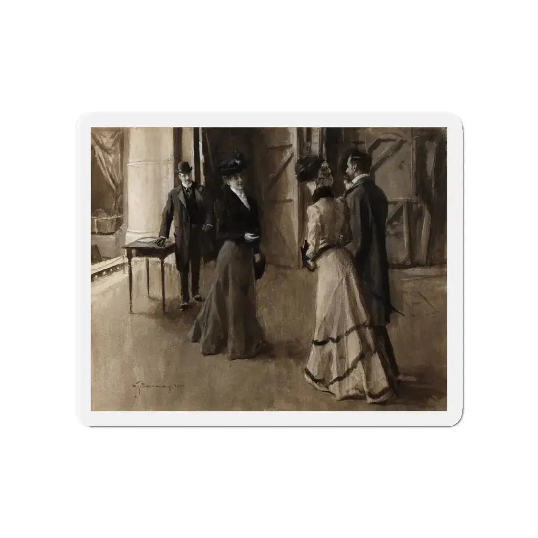 Meeting Backstage (Magazine Illustration) Refrigerator Magnet - The Sticker Space