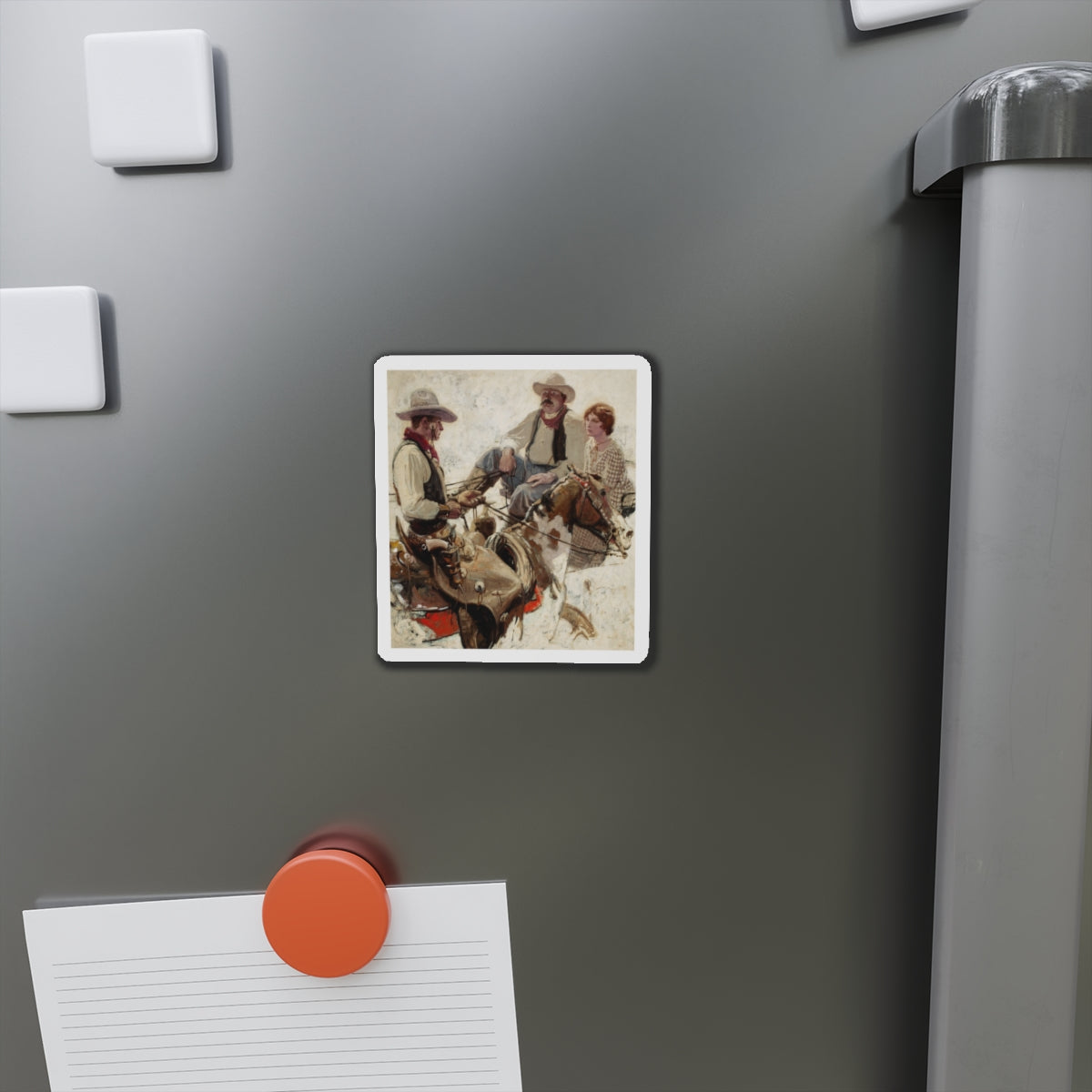 Meeting on the Trail (Magazine Illustration) Refrigerator Magnet-The Sticker Space