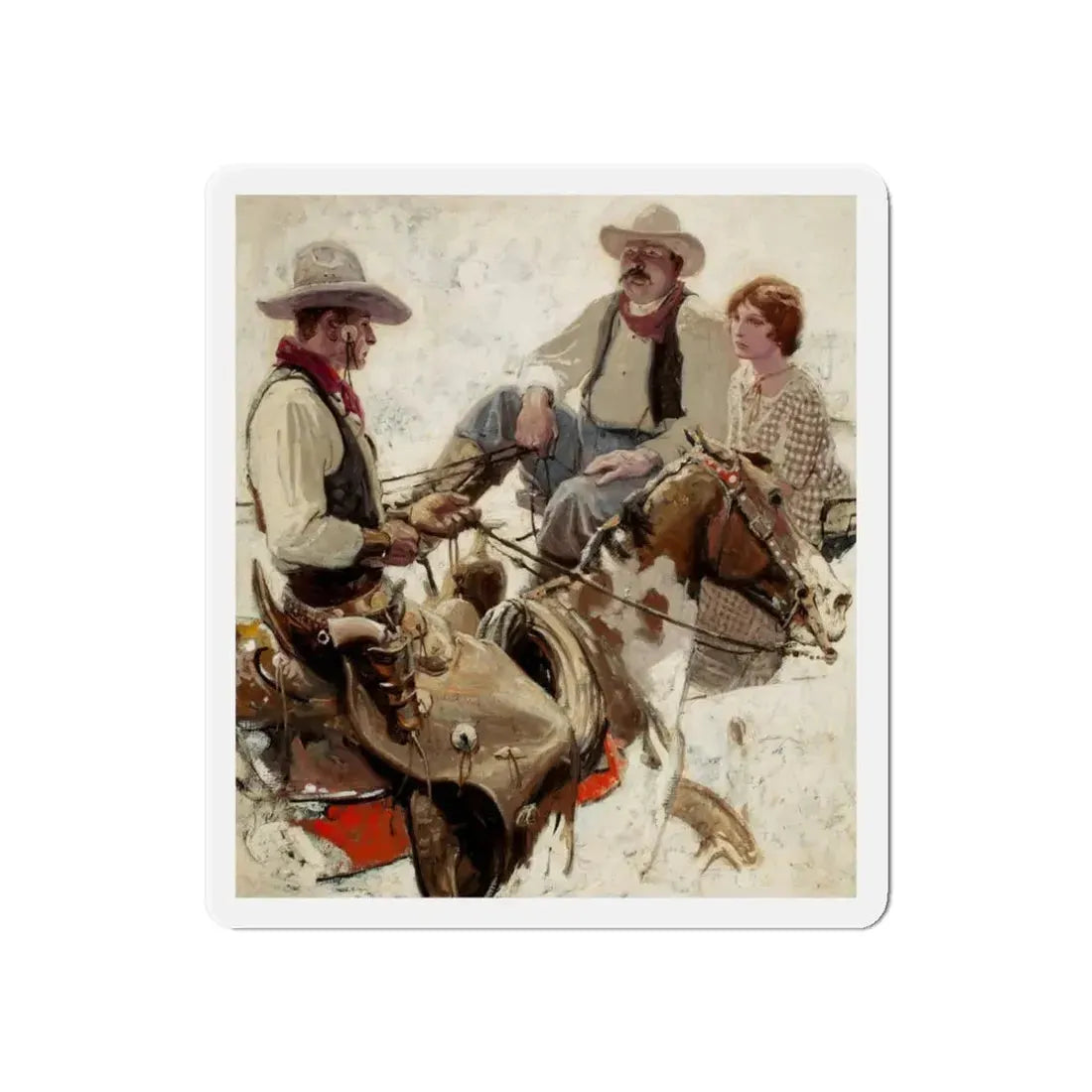 Meeting on the Trail (Magazine Illustration) Refrigerator Magnet - The Sticker Space