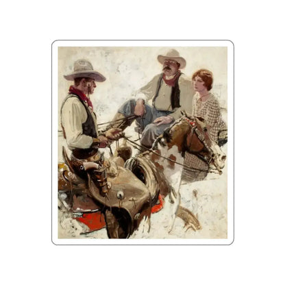 Meeting on the Trail (Magazine Illustration) STICKER Vinyl Die-Cut Decal - The Sticker Space