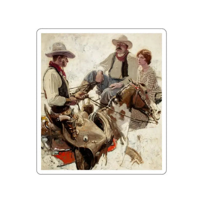 Meeting on the Trail (Magazine Illustration) STICKER Vinyl Die-Cut Decal - The Sticker Space