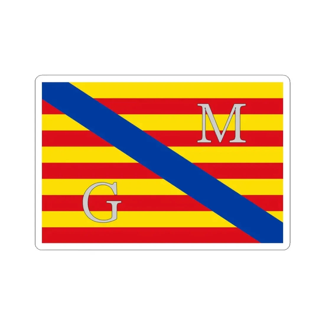 Meeuwen-Gruitrode vlag (Belgium) STICKER Vinyl Kiss-Cut Decal 3 Inch White - The Sticker Space