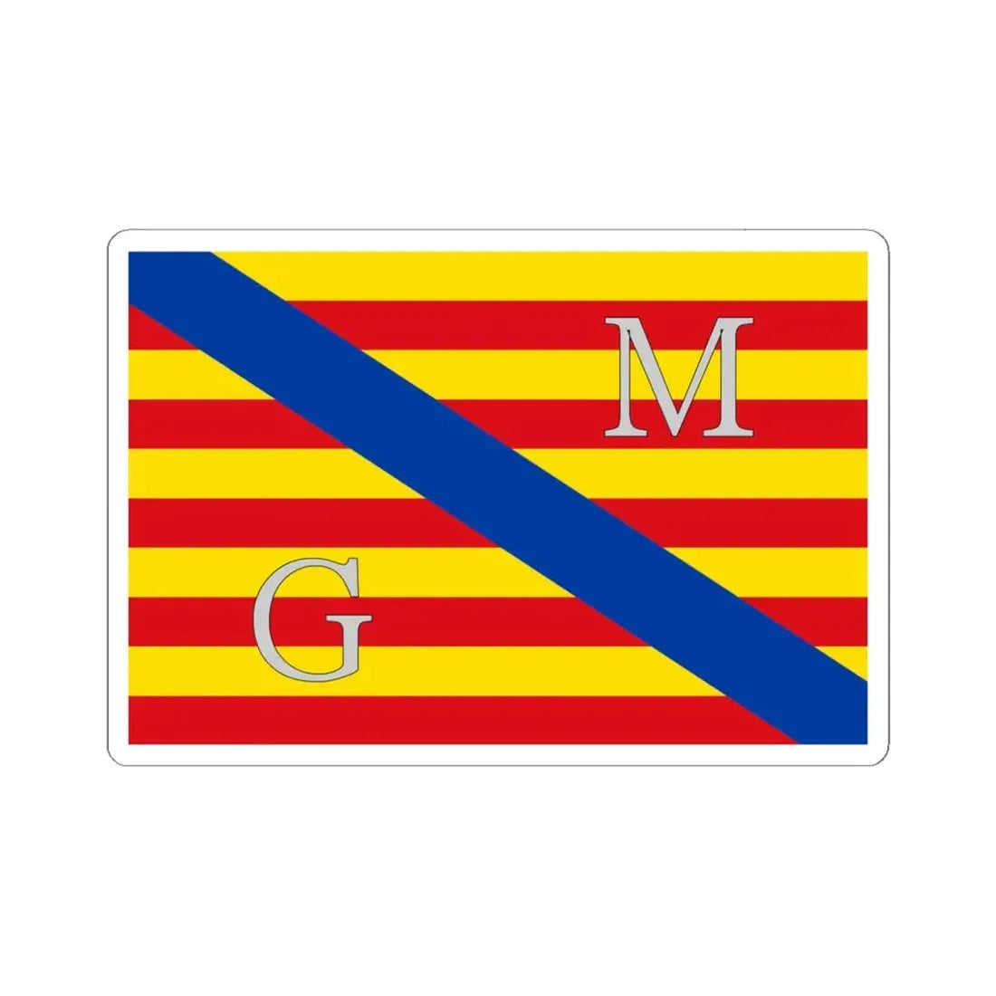 Meeuwen-Gruitrode vlag (Belgium) STICKER Vinyl Kiss-Cut Decal 6 Inch White - The Sticker Space