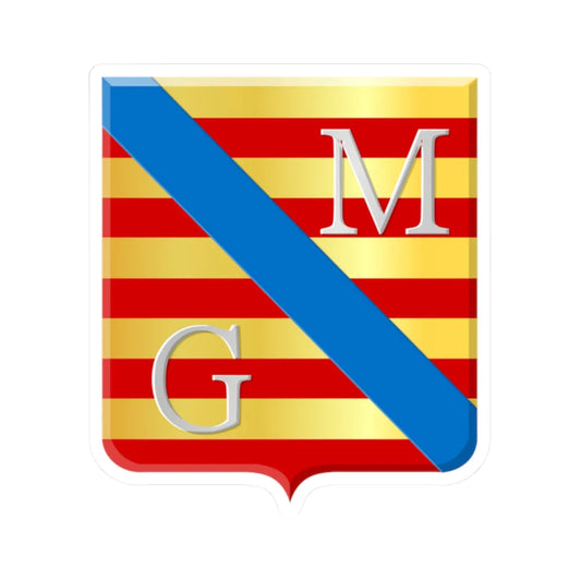 Meeuwen-Gruitrode wapen (Belgium) (Coat of Arms) STICKER Vinyl Kiss-Cut Decal 2 Inch White - The Sticker Space