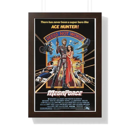 MEGAFORCE 1982 - Framed Movie Poster 16″ x 24″ Walnut - The Sticker Space