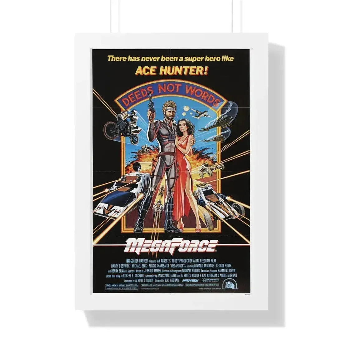 MEGAFORCE 1982 - Framed Movie Poster 16″ x 24″ White - The Sticker Space