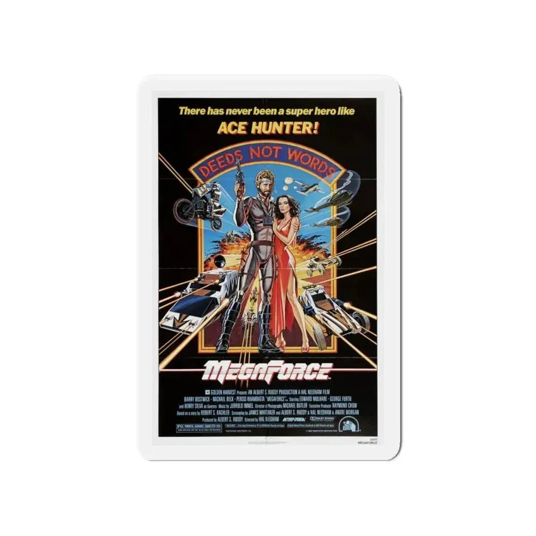 MEGAFORCE 1982 Movie Poster - Refrigerator Magnet 4 Inch Die-Cut - The Sticker Space