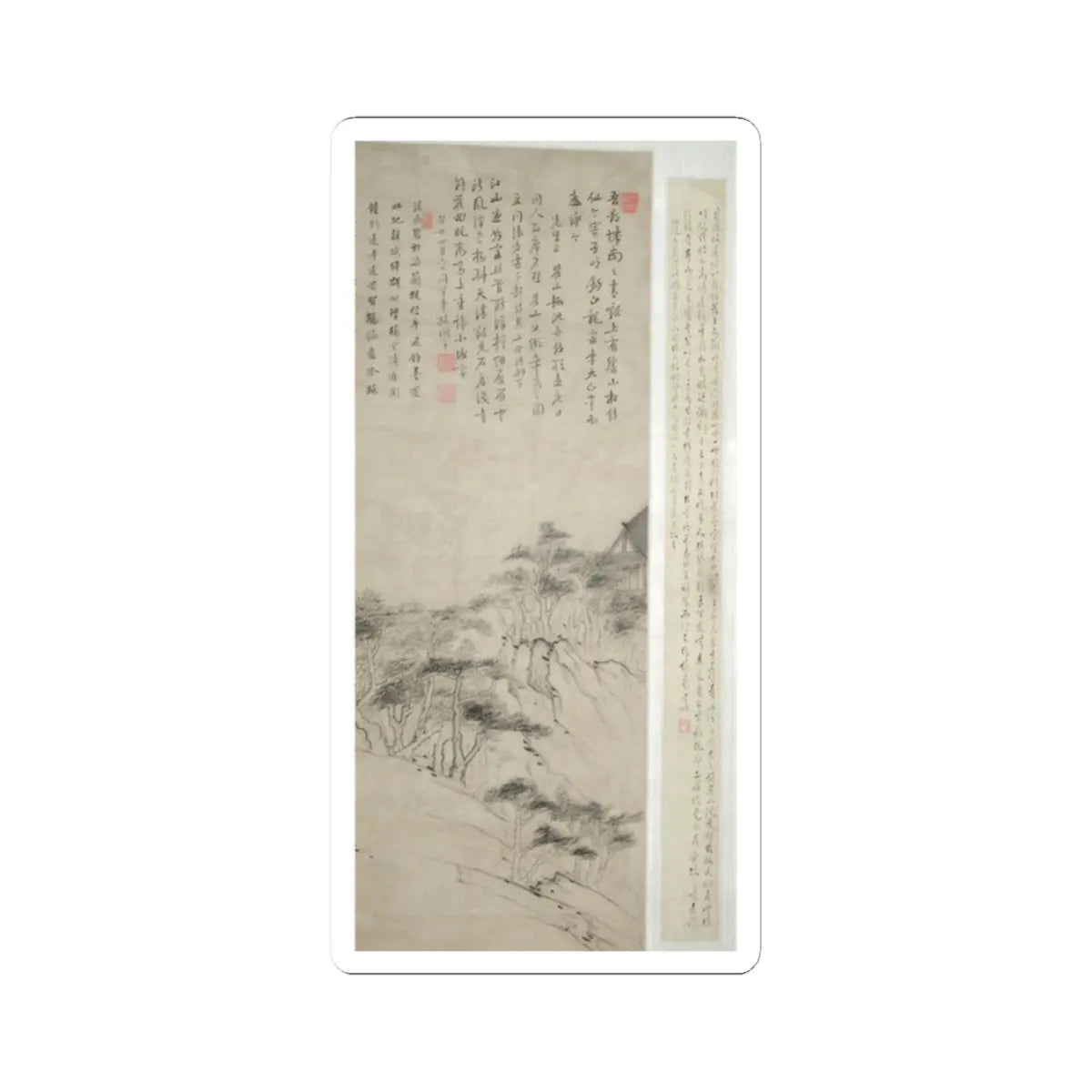 Mei Qing - Boating beneath Echo Hill - datable to 1673 v4 - STICKER Vinyl Kiss-Cut Decal