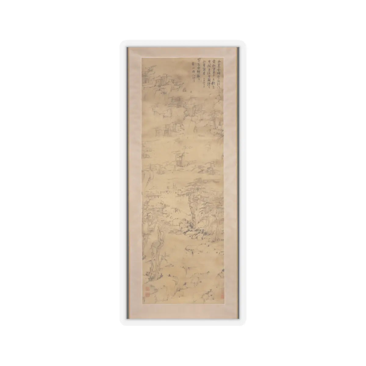 Mei Qing - Strolling in a Misty Valley - 1649 v1 - STICKER Vinyl Kiss-Cut Decal