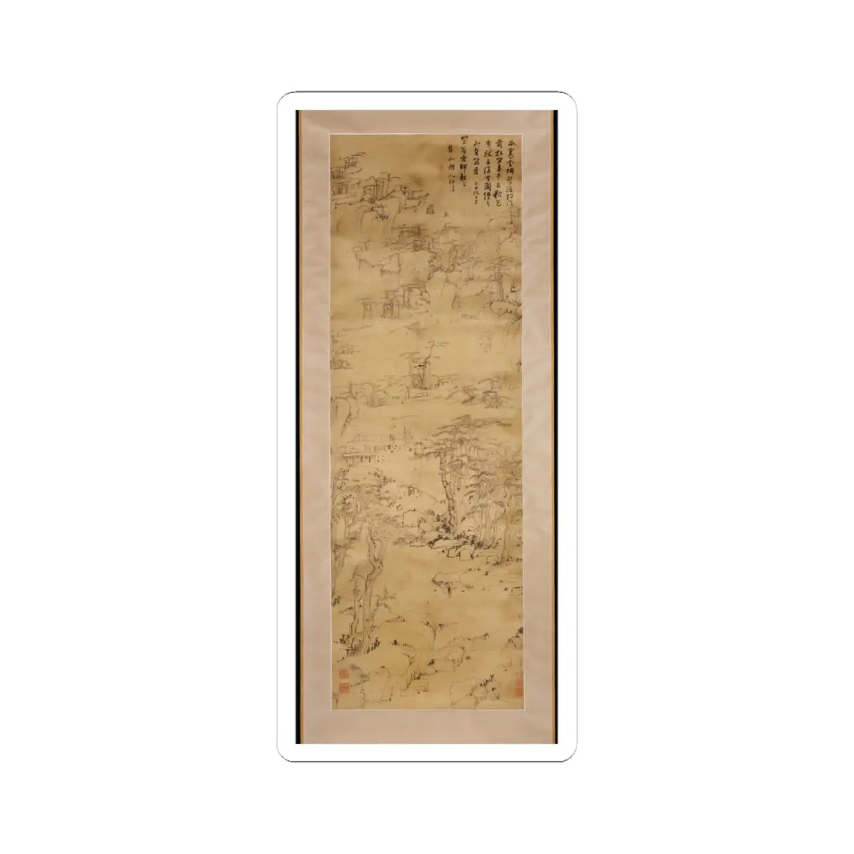 Mei Qing - Strolling in a Misty Valley - 1649 v1 - STICKER Vinyl Kiss-Cut Decal