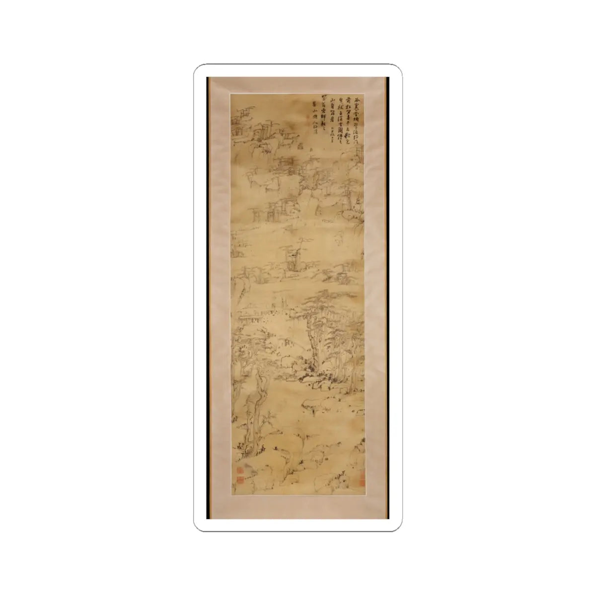 Mei Qing - Strolling in a Misty Valley - 1649 v1 - STICKER Vinyl Kiss-Cut Decal