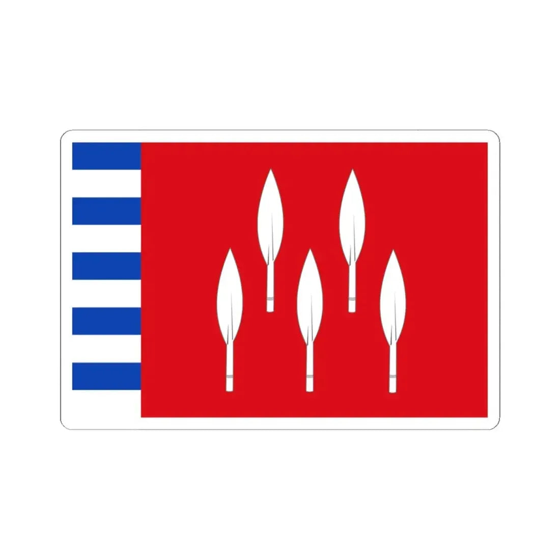 Meix-devant-Virton vlag (Belgium) STICKER Vinyl Kiss-Cut Decal 4 Inch White - The Sticker Space