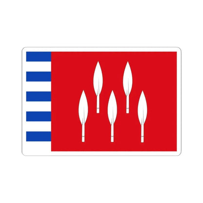 Meix-devant-Virton vlag (Belgium) STICKER Vinyl Kiss-Cut Decal 4 Inch White - The Sticker Space