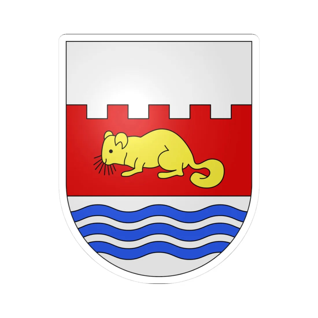 Melano-coat of arms (Switzerland) (Coat of Arms) STICKER Vinyl Kiss-Cut Decal 3 Inch White - The Sticker Space