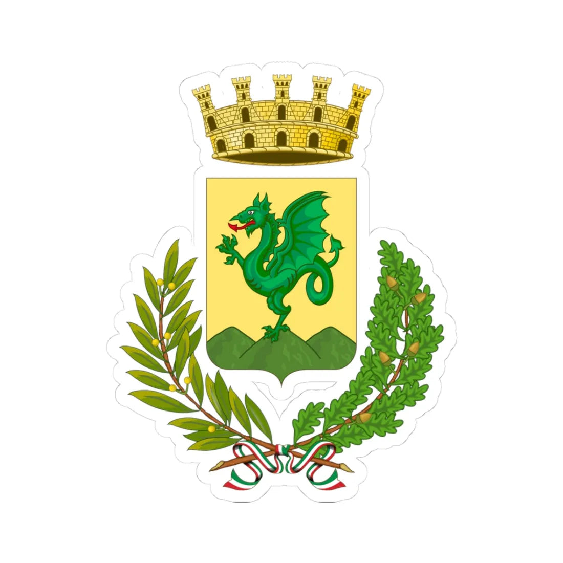 Melfi-Stemma (Italy) (Coat of Arms) STICKER Vinyl Kiss-Cut Decal 3 Inch White - The Sticker Space