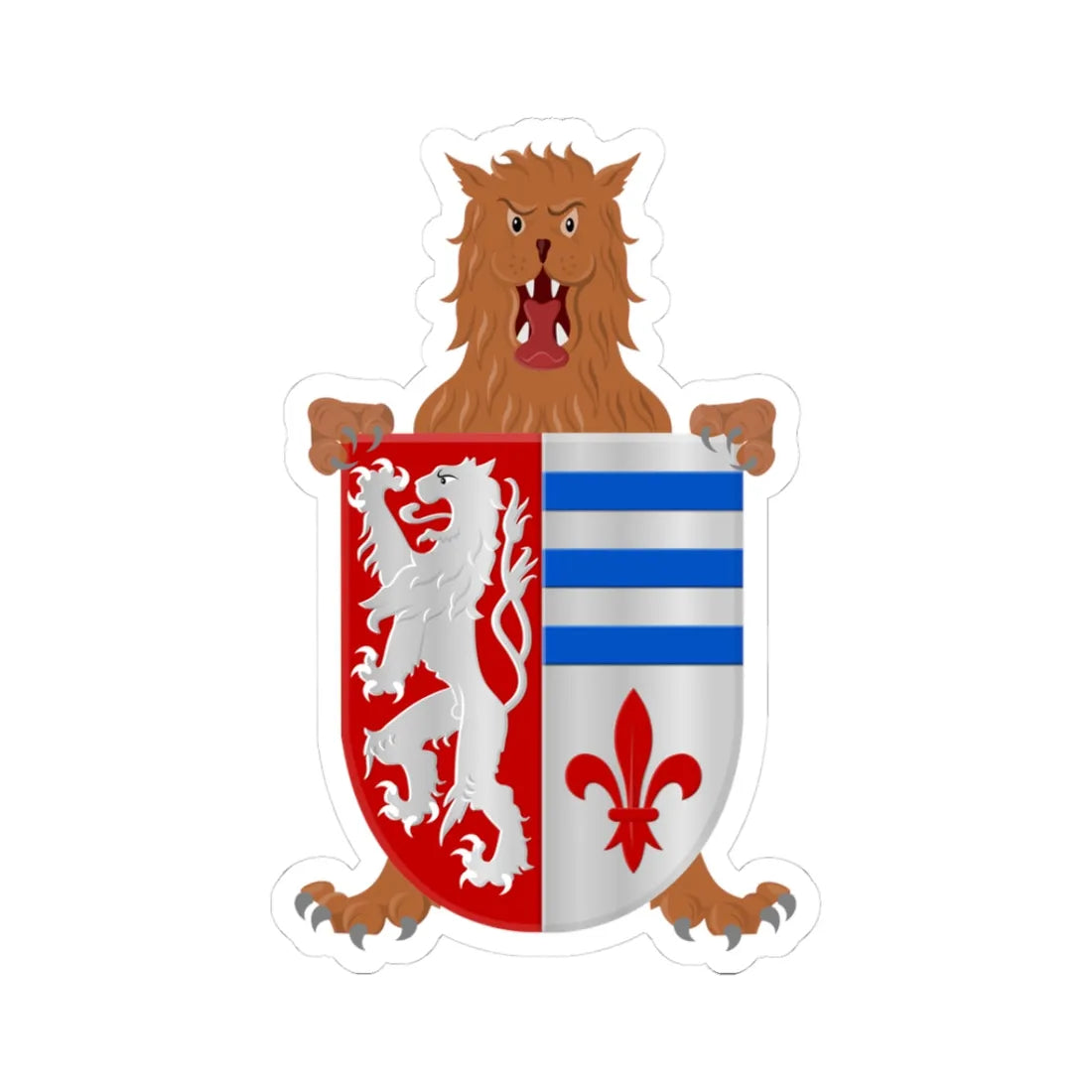 Melick en Herkenbosch-Roerdalen wapen (Netherlands) (Coat of Arms) STICKER Vinyl Kiss-Cut Decal 3 Inch White - The Sticker Space