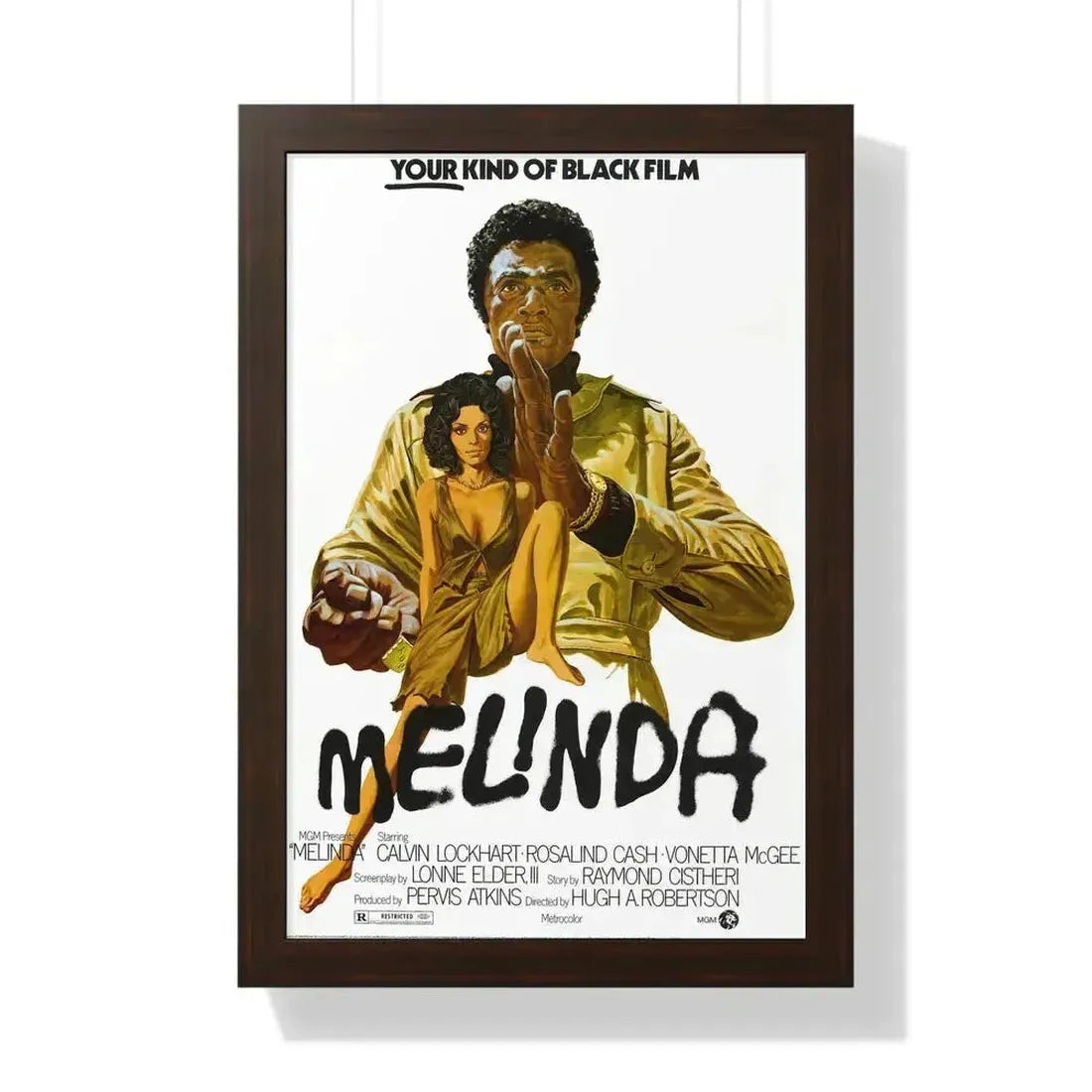 MELINDA 1972 - Framed Movie Poster 16″ x 24″ Walnut - The Sticker Space