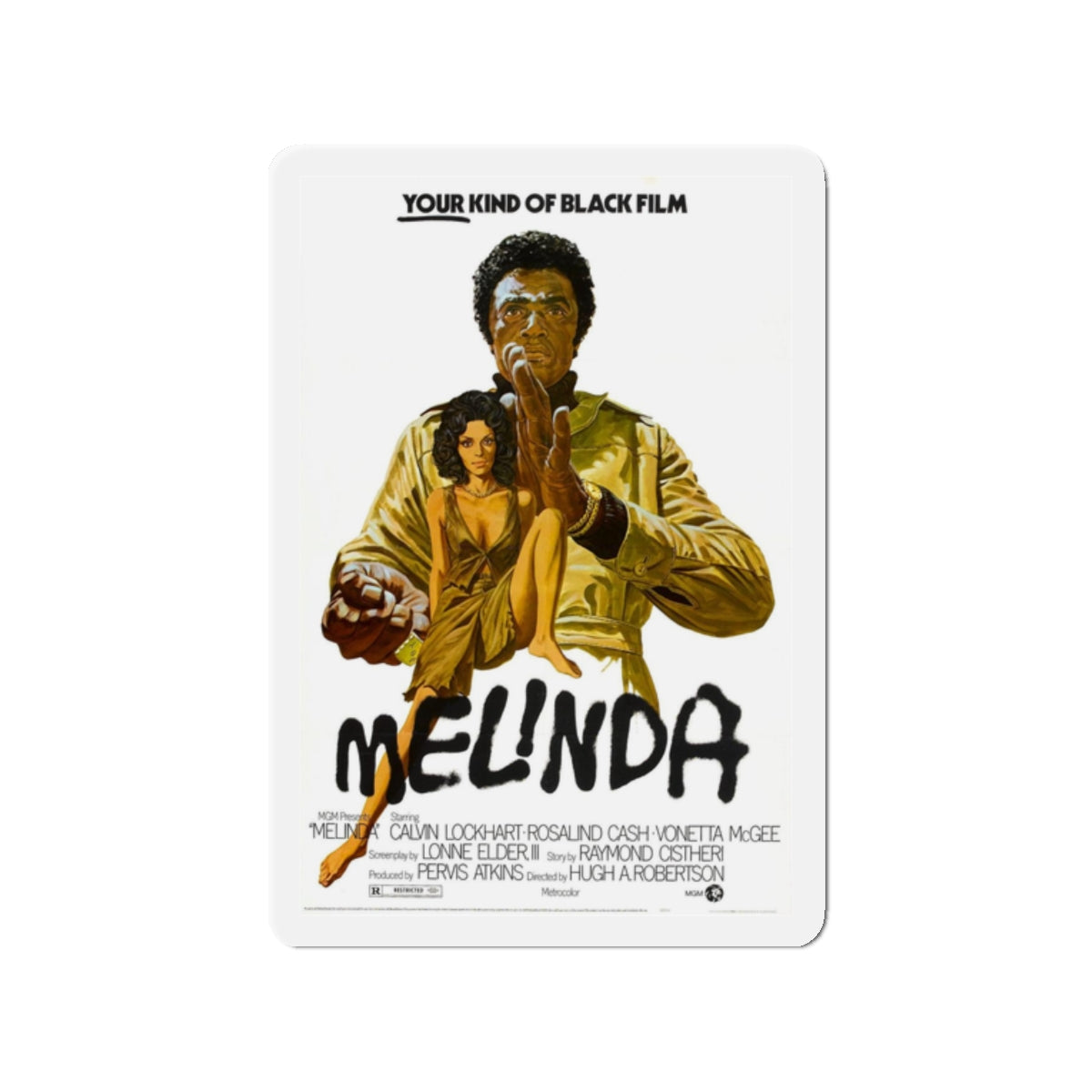 MELINDA 1972 Movie Poster - Refrigerator Magnet-2" x 2"-Die-Cut-1 pc-The Sticker Space