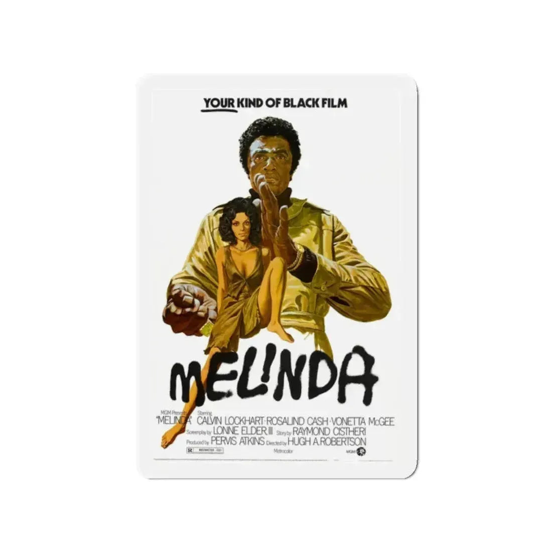 MELINDA 1972 Movie Poster - Refrigerator Magnet 2 Inch Die-Cut - The Sticker Space