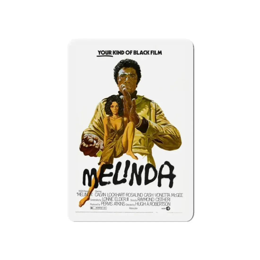 MELINDA 1972 Movie Poster - Refrigerator Magnet 3 Inch Die-Cut - The Sticker Space
