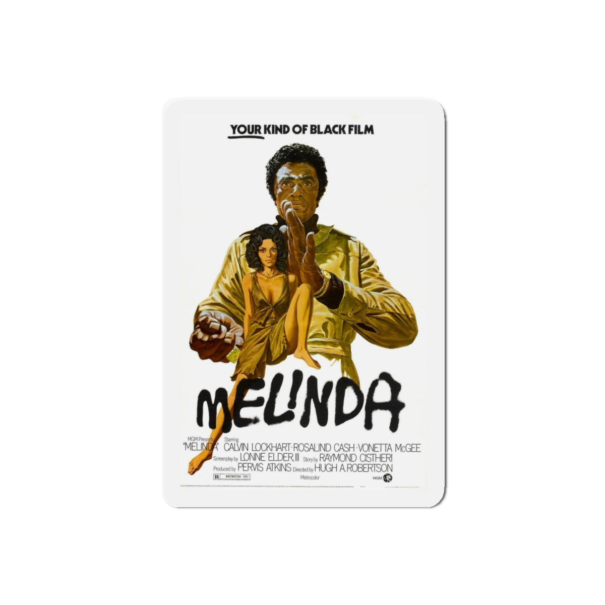 MELINDA 1972 Movie Poster - Refrigerator Magnet-5" x 5"-Die-Cut-1 pc-The Sticker Space