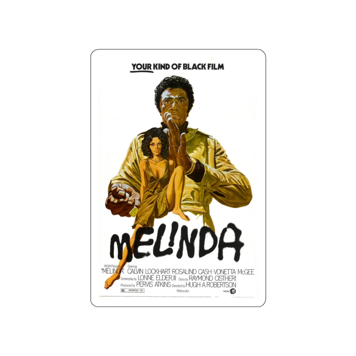 MELINDA 1972 Movie Poster STICKER Vinyl Die-Cut Decal-3 Inch-The Sticker Space