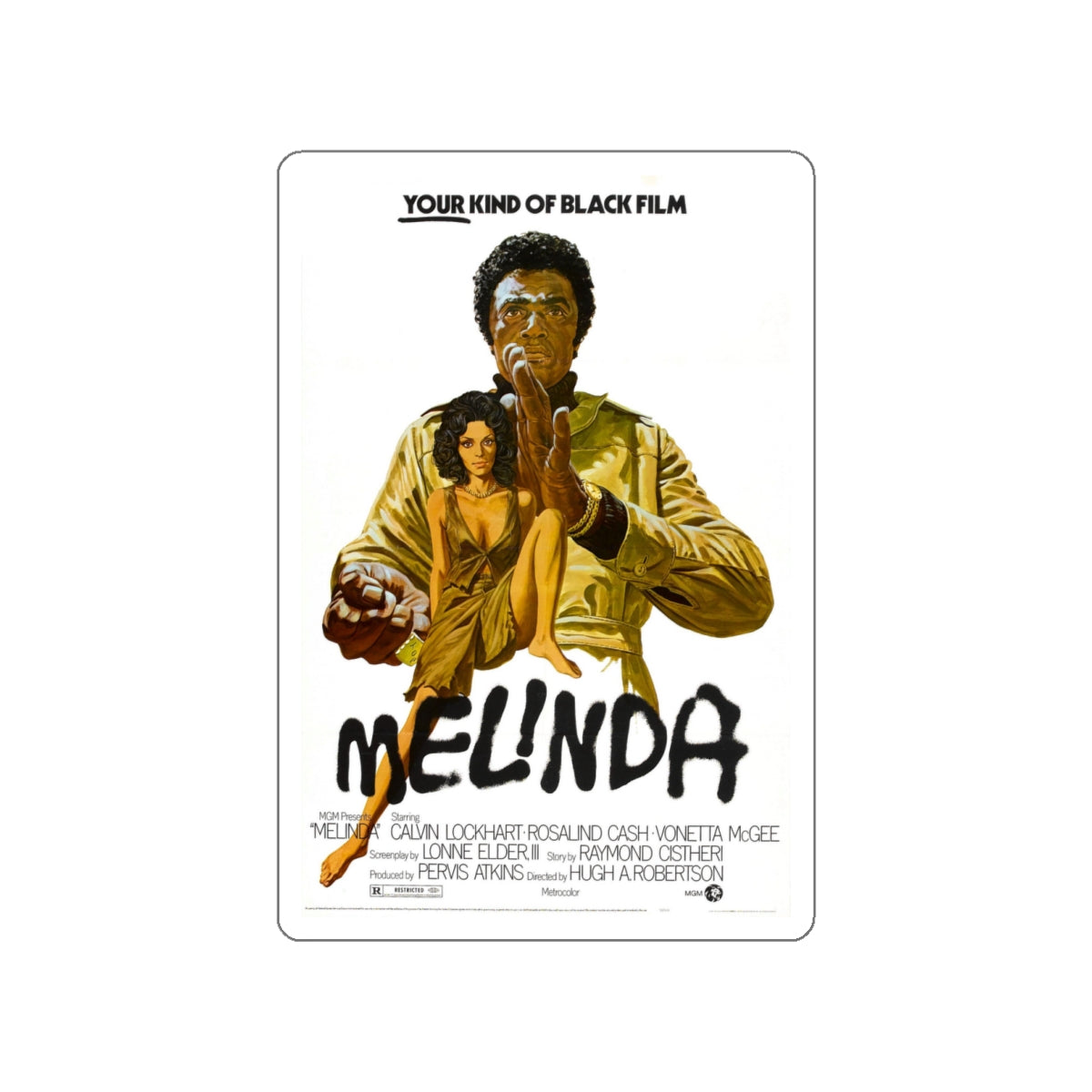 MELINDA 1972 Movie Poster STICKER Vinyl Die-Cut Decal-5 Inch-The Sticker Space