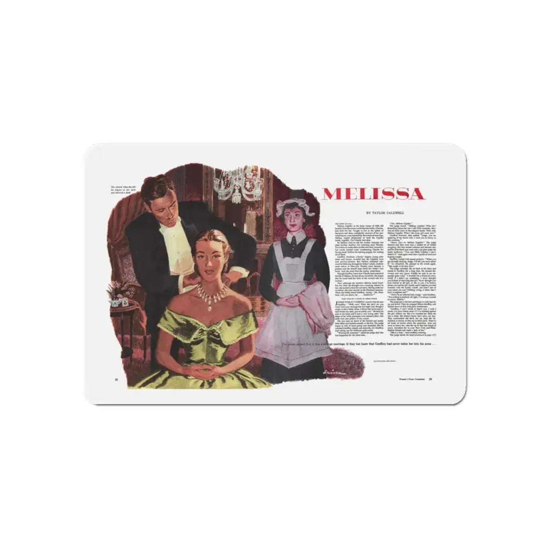 Melissa, part 2, Woman's Home Companion, May 1948 (Magazine Illustration) Refrigerator Magnet - The Sticker Space