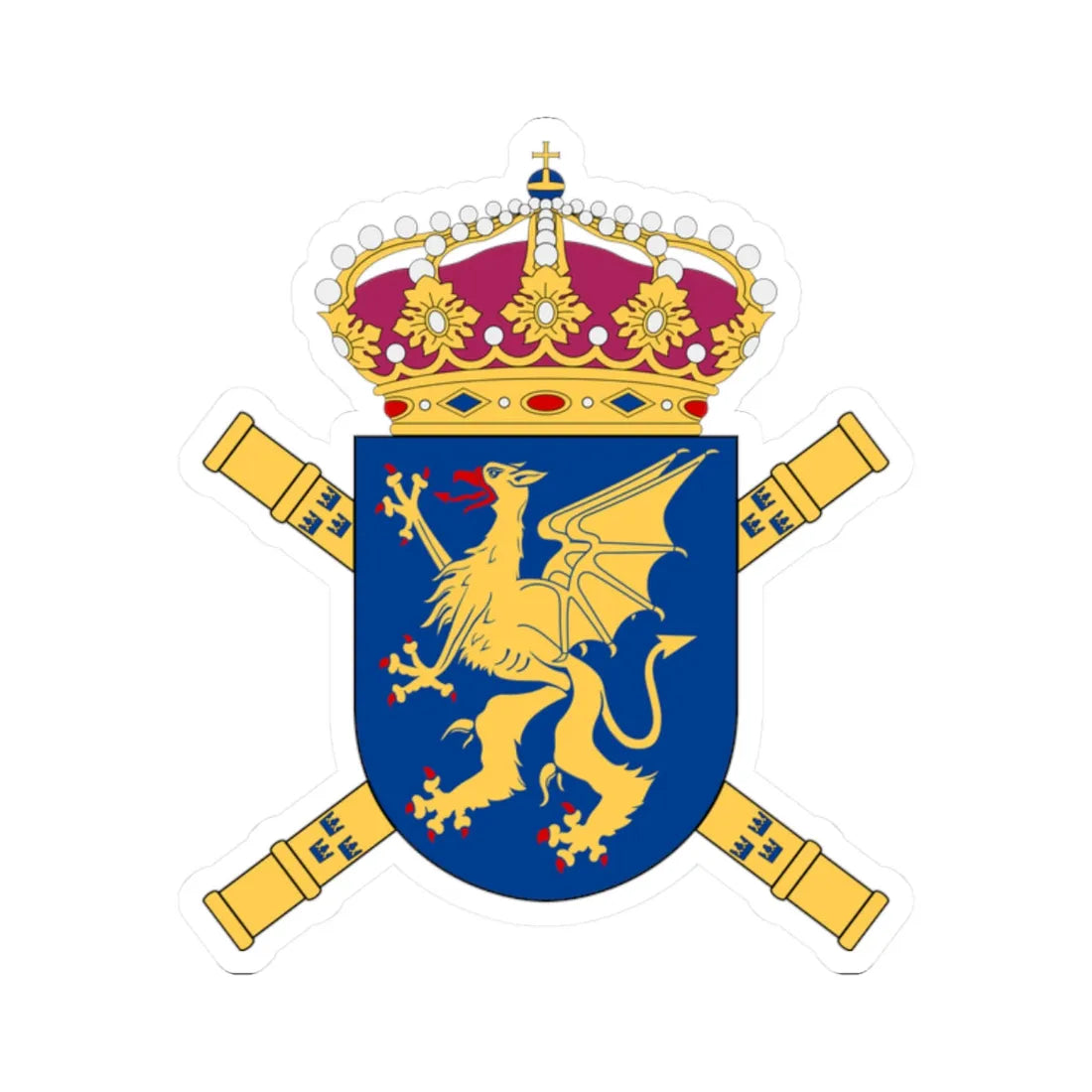 Mellersta arméfördelningen vapen (Sweden) (Coat of Arms) STICKER Vinyl Kiss-Cut Decal 2 Inch White - The Sticker Space