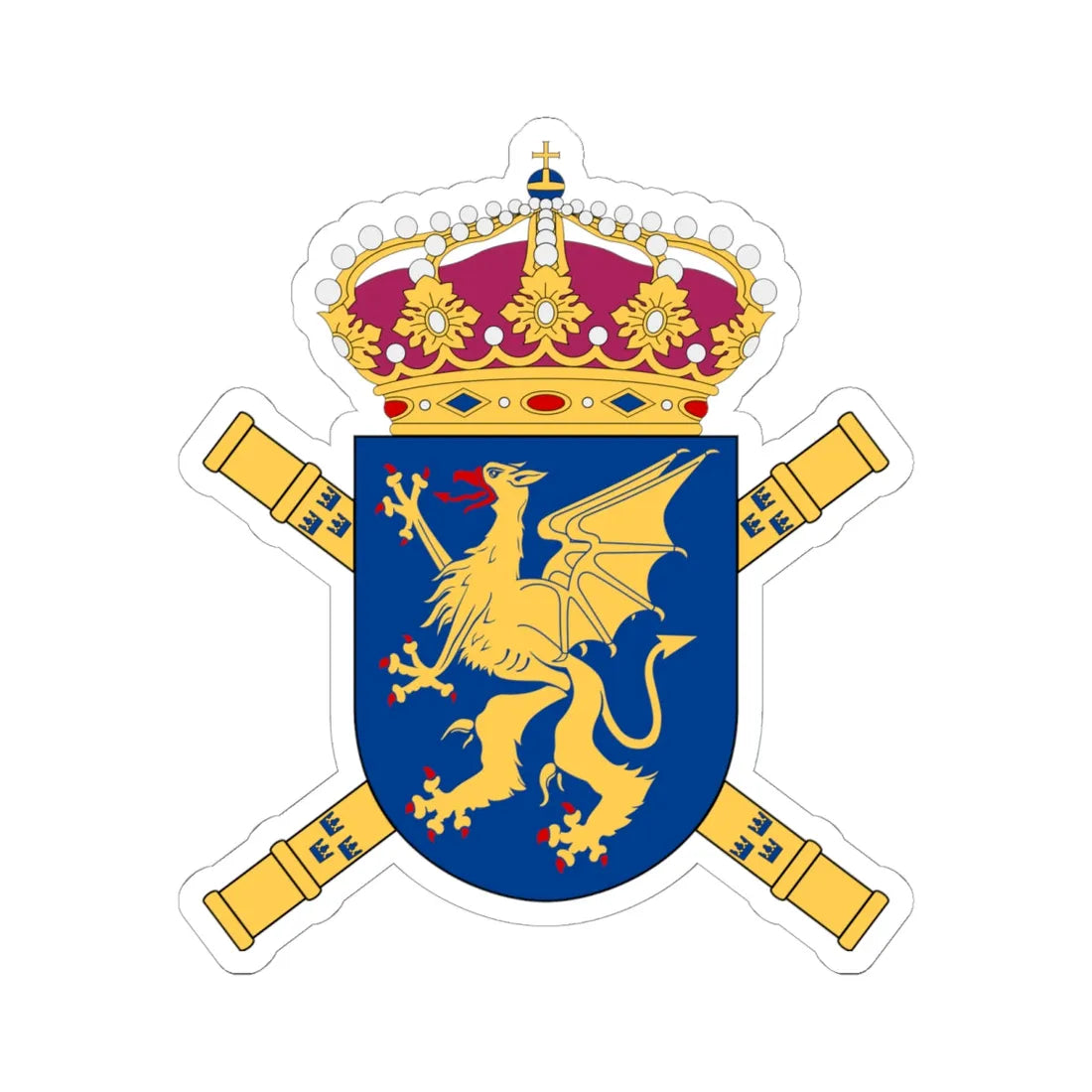 Mellersta arméfördelningen vapen (Sweden) (Coat of Arms) STICKER Vinyl Kiss-Cut Decal 6 Inch White - The Sticker Space