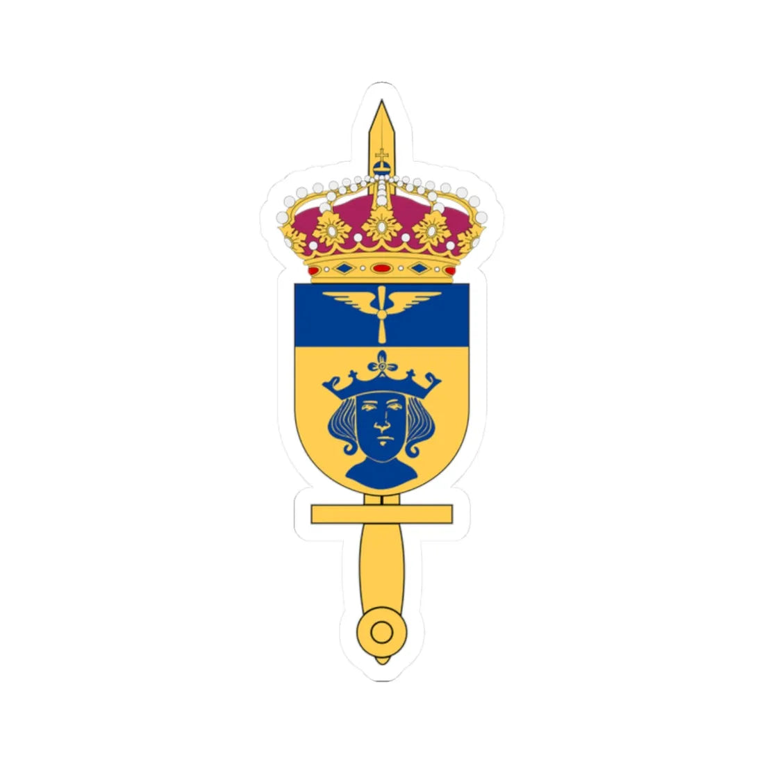 Mellersta flygkommandot vapen (Sweden) (Coat of Arms) STICKER Vinyl Kiss-Cut Decal 2 Inch White - The Sticker Space