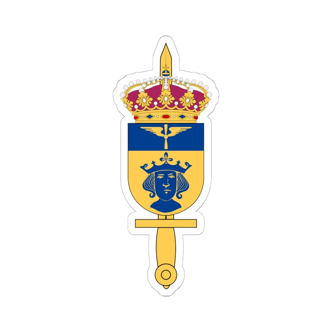 Mellersta flygkommandot vapen (Sweden) (Coat of Arms) STICKER Vinyl Kiss-Cut Decal 6 Inch White - The Sticker Space