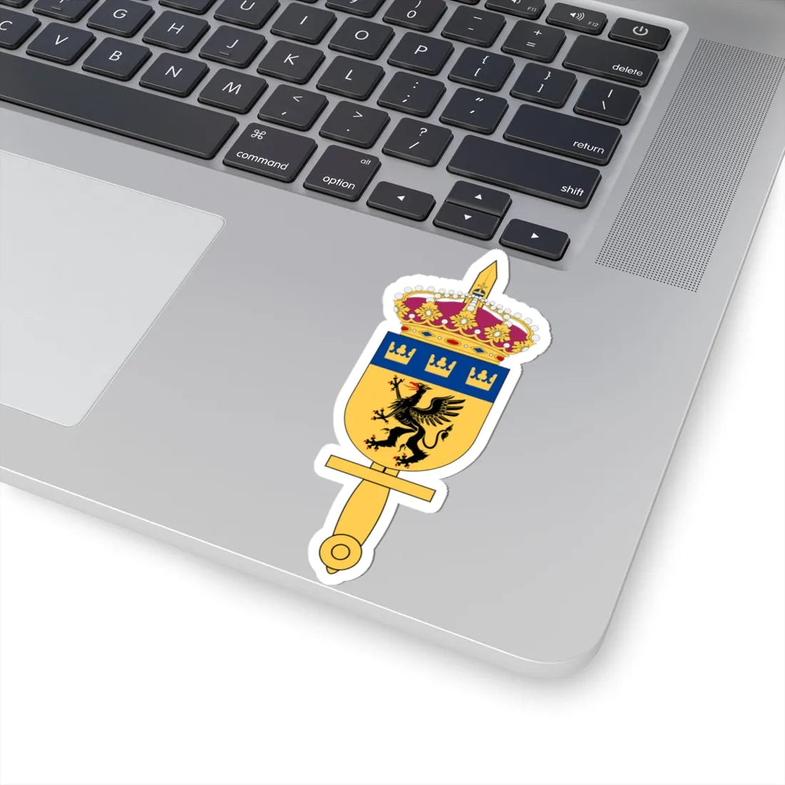 Mellersta militärdistriktsstaben vapen (Sweden) (Coat of Arms) STICKER Vinyl Kiss-Cut Decal - The Sticker Space