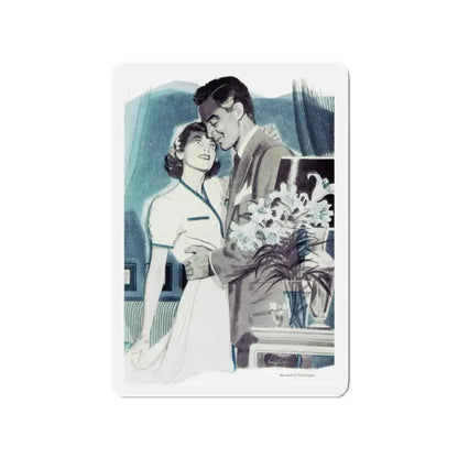 Melody Unheard (Pt. 2), Chatelaine, December 1949 (Magazine Illustration) Refrigerator Magnet 2 Inch - The Sticker Space