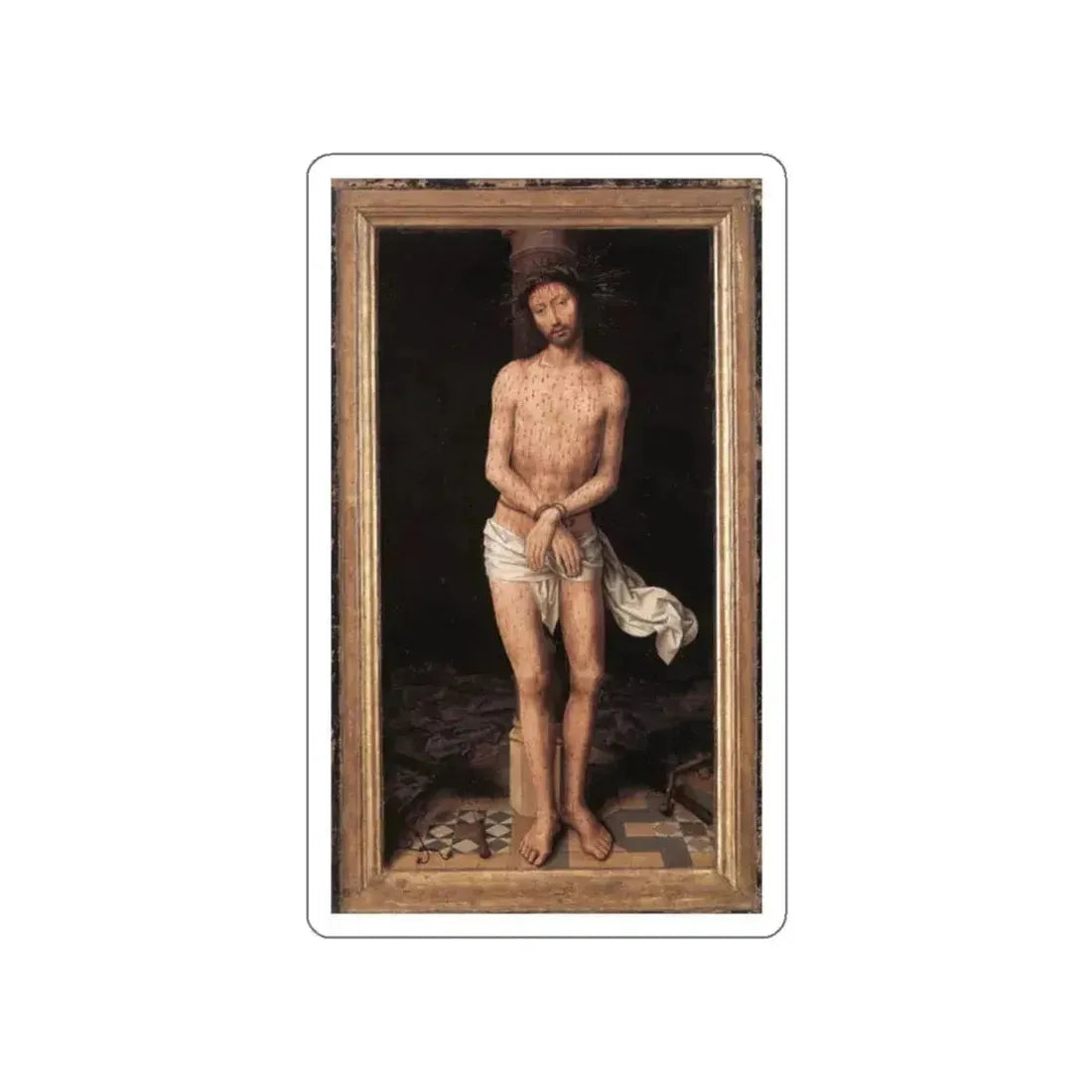 MEMLING, Hans -late- Christ at the Column (Artwork) STICKER Vinyl Die-Cut Decal White Die-Cut 2 Inch - The Sticker Space