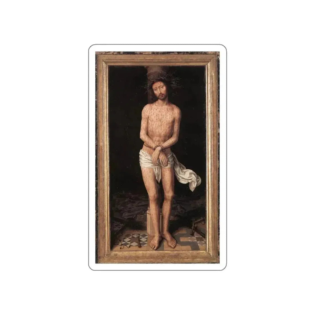 MEMLING, Hans -late- Christ at the Column (Artwork) STICKER Vinyl Die-Cut Decal White Die-Cut 4 Inch - The Sticker Space