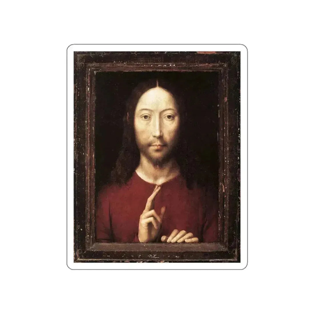 MEMLING, Hans -late- Christ Giving His Blessing (Artwork) STICKER Vinyl Die-Cut Decal White Die-Cut 4 Inch - The Sticker Space