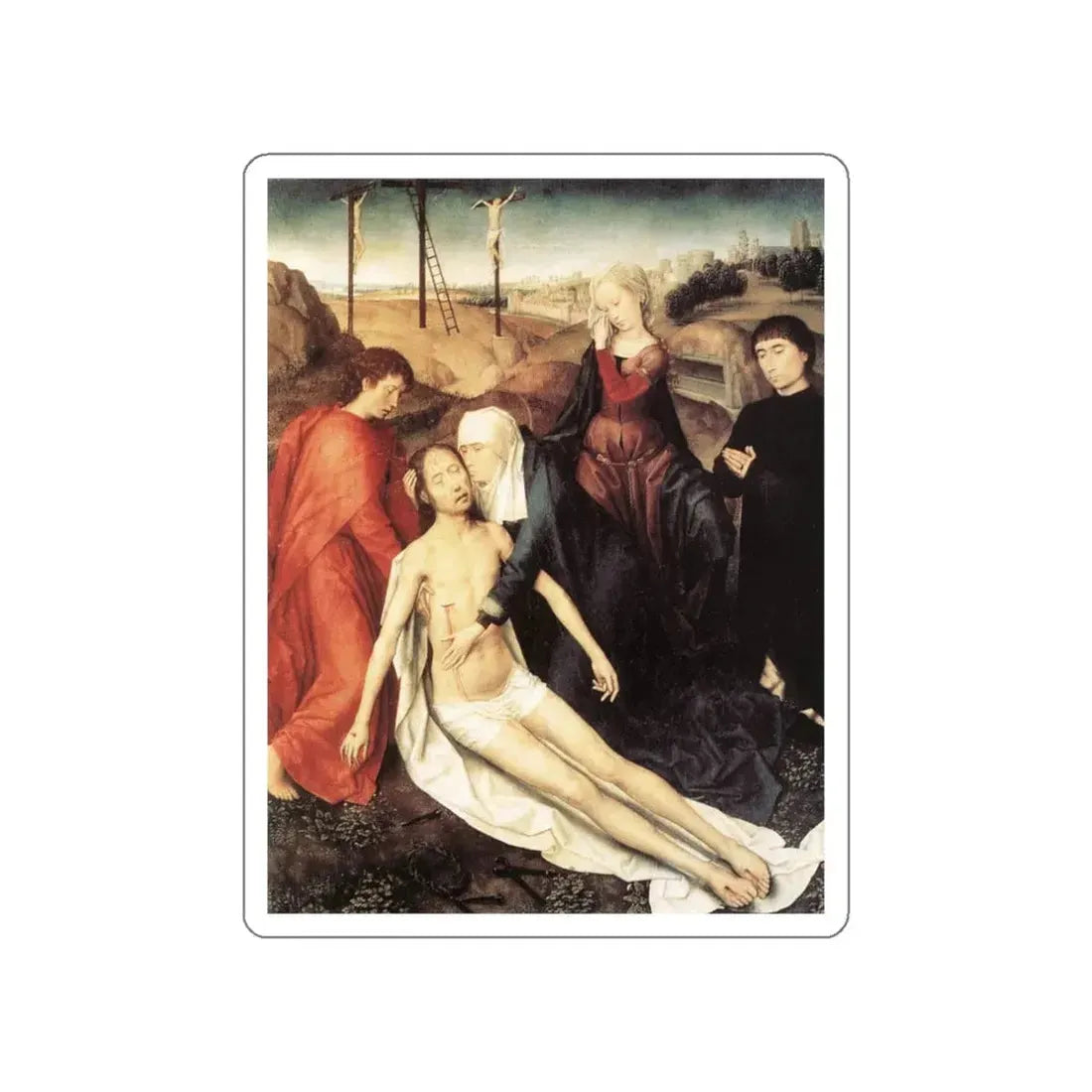 MEMLING, Hans -middle- Lamentation (Artwork) STICKER Vinyl Die-Cut Decal - The Sticker Space