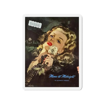 Memo at Midnight, Saturday Evening Post, December 9, 1944 (Magazine Illustration) Refrigerator Magnet 3 Inch - The Sticker Space
