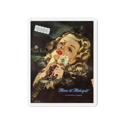 Memo at Midnight, Saturday Evening Post, December 9, 1944 (Magazine Illustration) Refrigerator Magnet 4 Inch - The Sticker Space