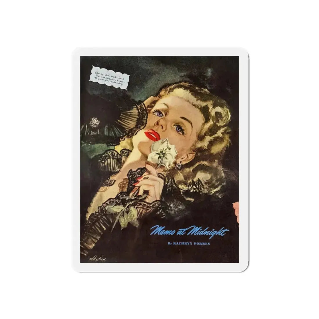 Memo at Midnight, Saturday Evening Post, December 9, 1944 (Magazine Illustration) Refrigerator Magnet - The Sticker Space