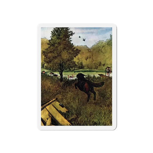 Memories of a Big Dog, Cosmopolitan, March1957 (Magazine Illustration) Refrigerator Magnet 6 Inch Die-Cut - The Sticker Space