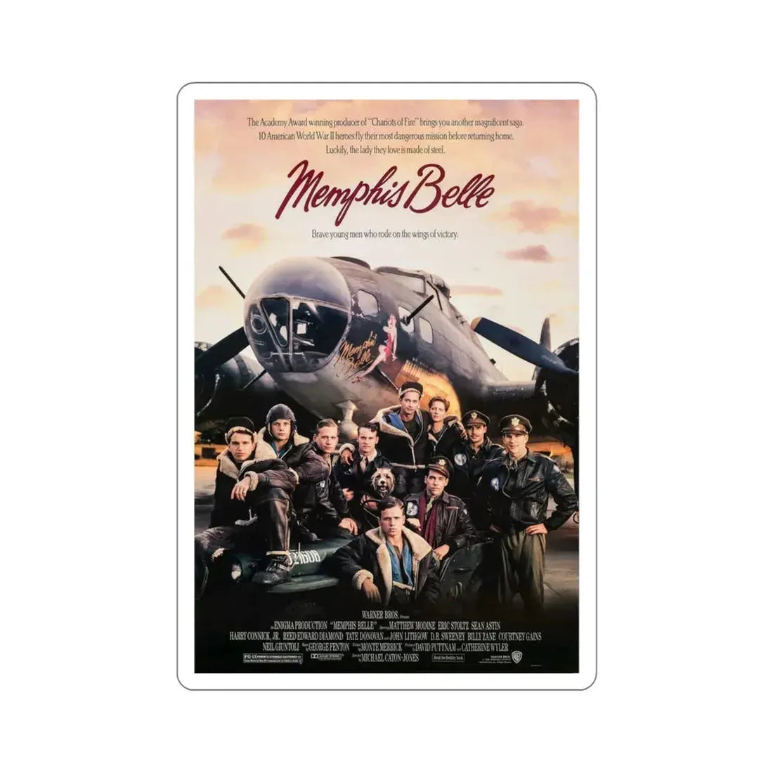 Memphis Belle 1990 Movie Poster STICKER Vinyl Die-Cut Decal 4 Inch - The Sticker Space