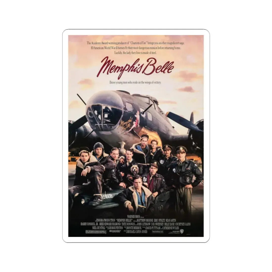 Memphis Belle 1990 Movie Poster - STICKER Vinyl Kiss-Cut Decal 2 Inch White - The Sticker Space