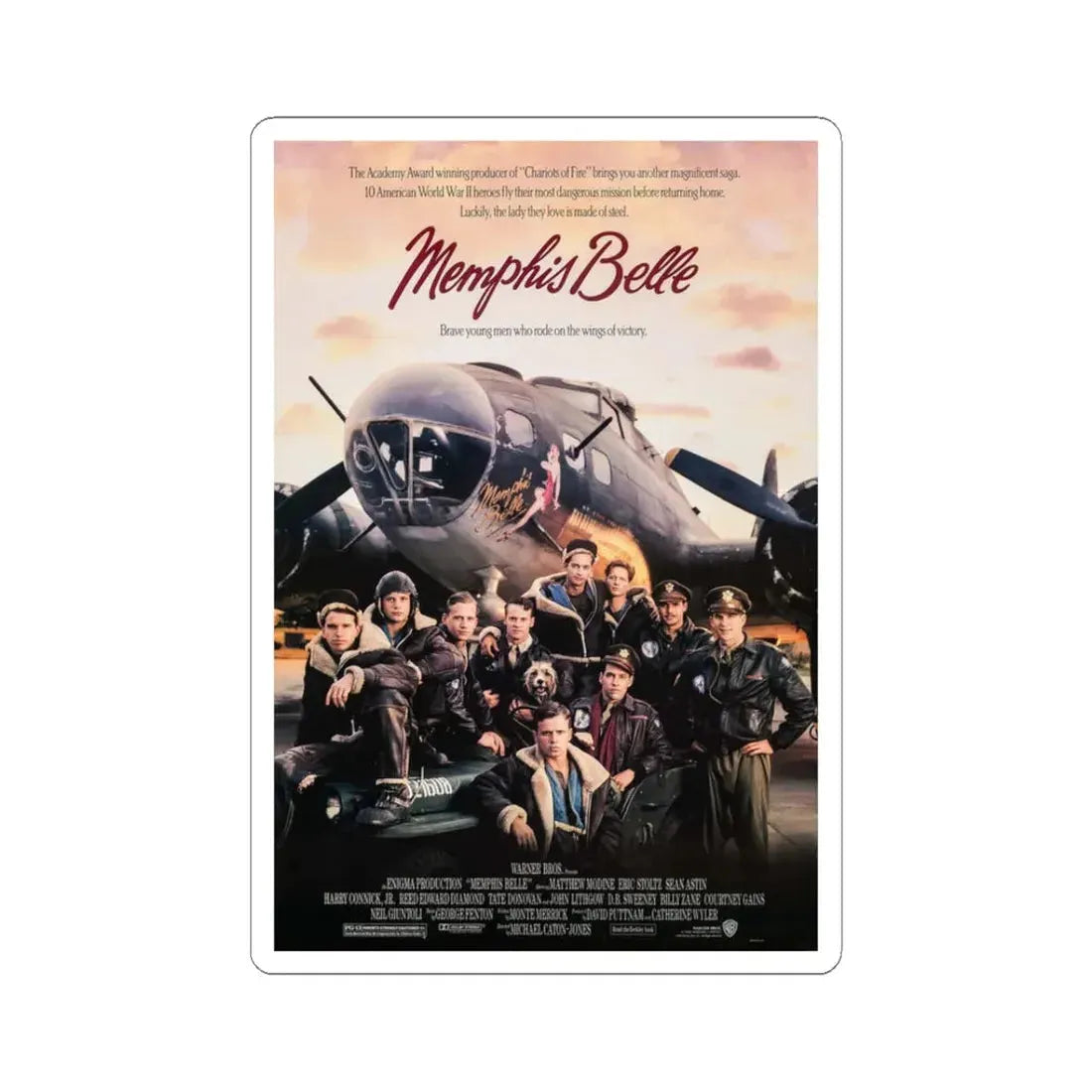 Memphis Belle 1990 Movie Poster - STICKER Vinyl Kiss-Cut Decal 3 Inch White - The Sticker Space
