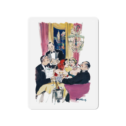 Men are just little boys with more money, Esquire 1955 (Magazine Illustration) Refrigerator Magnet-2" x 2"-The Sticker Space