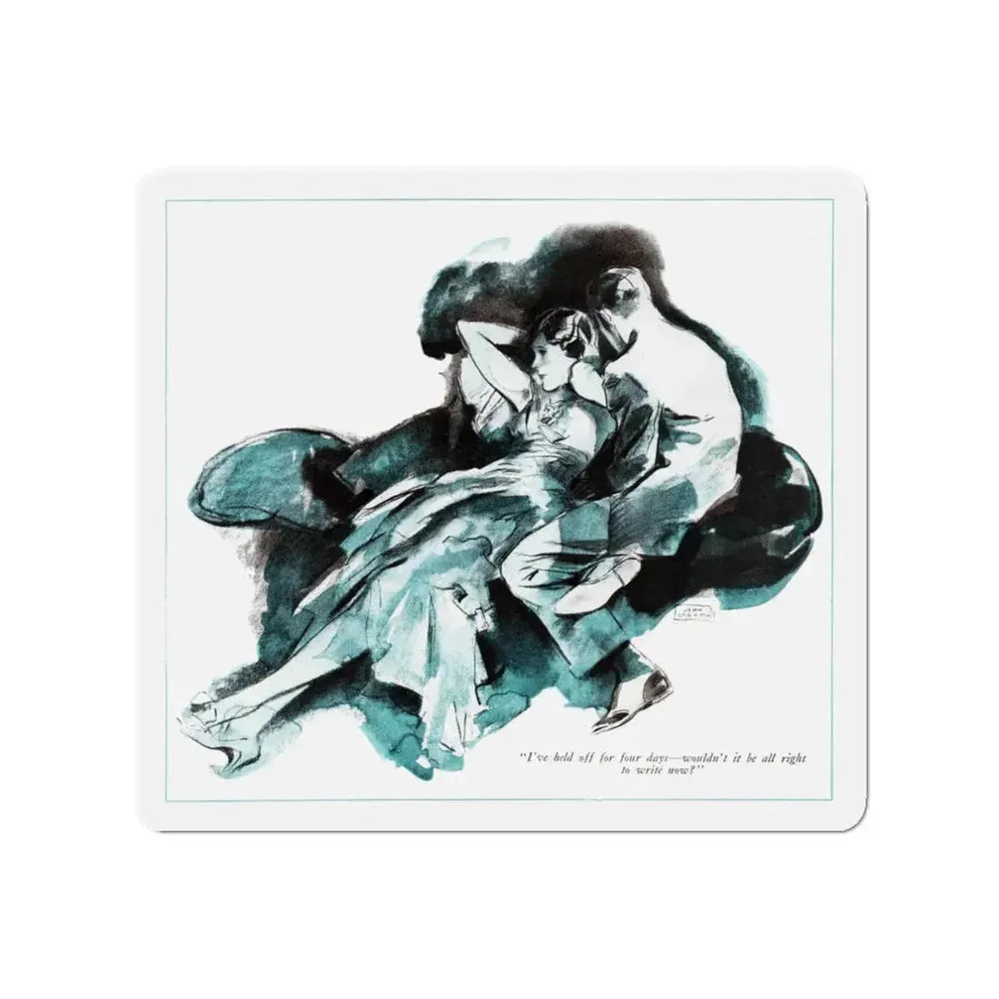 Men Are So Simple (2), McCall's, August 1930 (Magazine Illustration) Refrigerator Magnet 3 Inch - The Sticker Space