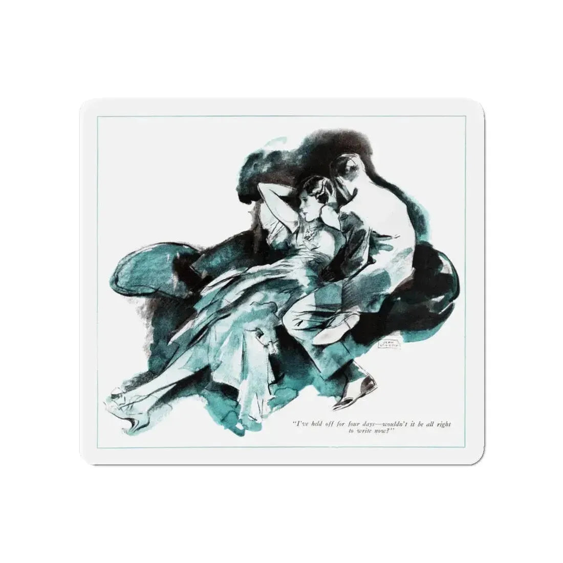 Men Are So Simple (2), McCall's, August 1930 (Magazine Illustration) Refrigerator Magnet 4 Inch - The Sticker Space