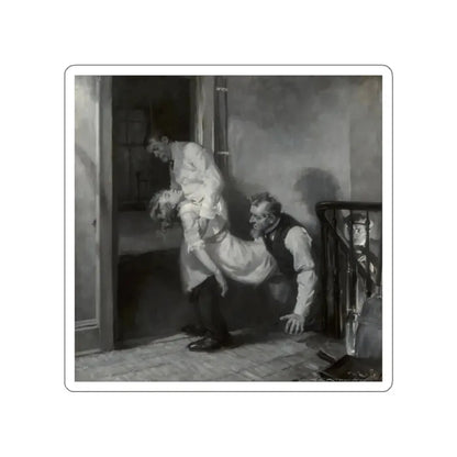 Men Carrying Woman Upstairs (Magazine Illustration) STICKER Vinyl Die-Cut Decal - The Sticker Space